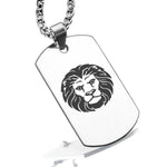 Stainless Steel Leo Zodiac (Lion) Dog Tag Pendant - Comfort Zone Studios