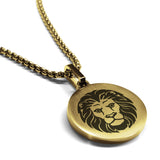 Stainless Steel Leo Zodiac (Lion) Round Medallion Pendant