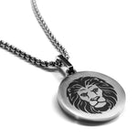 Stainless Steel Leo Zodiac (Lion) Round Medallion Pendant