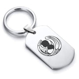 Stainless Steel Virgo Zodiac (Maiden) Dog Tag Keychain - Comfort Zone Studios