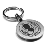 Stainless Steel Virgo Zodiac (Maiden) Round Medallion Keychain