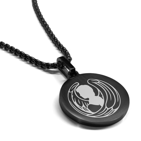 Stainless Steel Virgo Zodiac (Maiden) Round Medallion Pendant