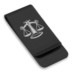 Stainless Steel Libra Zodiac (Scales) Classic Slim Money Clip