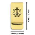 Stainless Steel Libra Zodiac (Scales) Classic Slim Money Clip