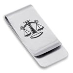 Stainless Steel Libra Zodiac (Scales) Classic Slim Money Clip