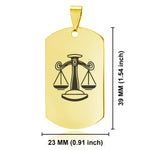 Stainless Steel Libra Zodiac (Scales) Dog Tag Pendant - Comfort Zone Studios