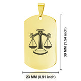 Stainless Steel Libra Zodiac (Scales) Dog Tag Pendant - Comfort Zone Studios