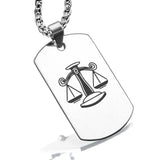 Stainless Steel Libra Zodiac (Scales) Dog Tag Pendant - Comfort Zone Studios