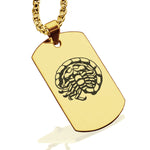 Stainless Steel Scorpio Zodiac (Scorpion) Dog Tag Pendant - Comfort Zone Studios