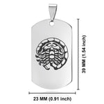 Stainless Steel Scorpio Zodiac (Scorpion) Dog Tag Keychain - Comfort Zone Studios