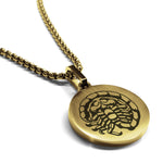 Stainless Steel Scorpio Zodiac (Scorpion) Round Medallion Pendant
