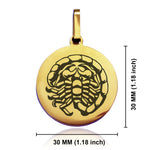 Stainless Steel Scorpio Zodiac (Scorpion) Round Medallion Pendant