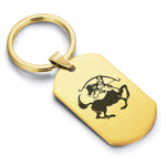 Stainless Steel Sagittarius Zodiac (Centaur Archer) Dog Tag Keychain - Comfort Zone Studios