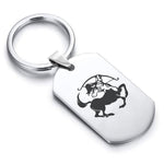 Stainless Steel Sagittarius Zodiac (Centaur Archer) Dog Tag Keychain - Comfort Zone Studios