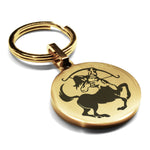 Stainless Steel Sagittarius Zodiac (Centaur Archer) Round Medallion Keychain