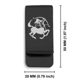 Stainless Steel Sagittarius Zodiac (Centaur Archer) Classic Slim Money Clip