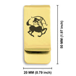 Stainless Steel Sagittarius Zodiac (Centaur Archer) Classic Slim Money Clip