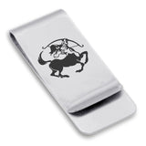 Stainless Steel Sagittarius Zodiac (Centaur Archer) Classic Slim Money Clip