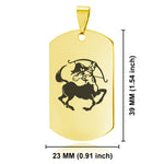Stainless Steel Sagittarius Zodiac (Centaur Archer) Dog Tag Pendant - Comfort Zone Studios