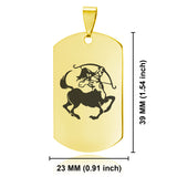 Stainless Steel Sagittarius Zodiac (Centaur Archer) Dog Tag Pendant - Comfort Zone Studios
