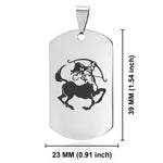 Stainless Steel Sagittarius Zodiac (Centaur Archer) Dog Tag Pendant - Comfort Zone Studios