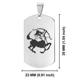 Stainless Steel Sagittarius Zodiac (Centaur Archer) Dog Tag Pendant - Comfort Zone Studios