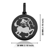 Stainless Steel Sagittarius Zodiac (Centaur Archer) Round Medallion Pendant