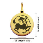 Stainless Steel Sagittarius Zodiac (Centaur Archer) Round Medallion Pendant
