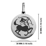 Stainless Steel Sagittarius Zodiac (Centaur Archer) Round Medallion Pendant