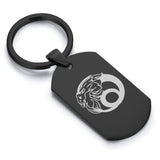 Stainless Steel Capricorn Zodiac (Sea Goat) Dog Tag Keychain - Comfort Zone Studios