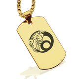 Stainless Steel Capricorn Zodiac (Sea Goat) Dog Tag Pendant - Comfort Zone Studios