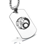 Stainless Steel Capricorn Zodiac (Sea Goat) Dog Tag Pendant - Comfort Zone Studios