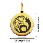 Stainless Steel Capricorn Zodiac (Sea Goat) Round Medallion Keychain