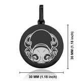 Stainless Steel Aquarius Zodiac (Water Bearer) Round Medallion Keychain
