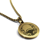 Stainless Steel Aquarius Zodiac (Water Bearer) Round Medallion Pendant