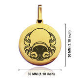 Stainless Steel Aquarius Zodiac (Water Bearer) Round Medallion Keychain
