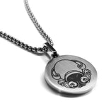 Stainless Steel Aquarius Zodiac (Water Bearer) Round Medallion Pendant