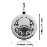 Stainless Steel Aquarius Zodiac (Water Bearer) Round Medallion Pendant