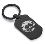 Stainless Steel Pisces Zodiac (Two Fishes) Dog Tag Keychain - Comfort Zone Studios