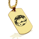 Stainless Steel Pisces Zodiac (Two Fishes) Dog Tag Pendant - Comfort Zone Studios