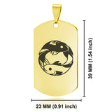Stainless Steel Pisces Zodiac (Two Fishes) Dog Tag Keychain - Comfort Zone Studios