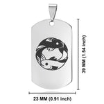 Stainless Steel Pisces Zodiac (Two Fishes) Dog Tag Pendant - Comfort Zone Studios