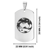 Stainless Steel Pisces Zodiac (Two Fishes) Dog Tag Pendant - Comfort Zone Studios
