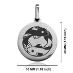 Stainless Steel Pisces Zodiac (Two Fishes) Round Medallion Pendant