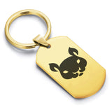 Stainless Steel Year of the Rat Zodiac Dog Tag Keychain - Comfort Zone Studios