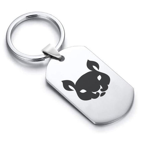 Stainless Steel Year of the Rat Zodiac Dog Tag Keychain - Comfort Zone Studios