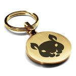 Stainless Steel Year of the Rat Zodiac Round Medallion Keychain