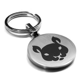 Stainless Steel Year of the Rat Zodiac Round Medallion Keychain