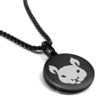 Stainless Steel Year of the Rat Zodiac Round Medallion Pendant