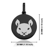 Stainless Steel Year of the Rat Zodiac Round Medallion Keychain